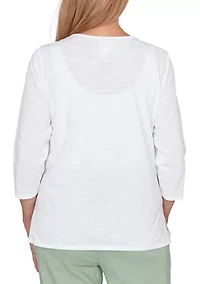 Women's St. Augustine Placed Floral Embroidery Top