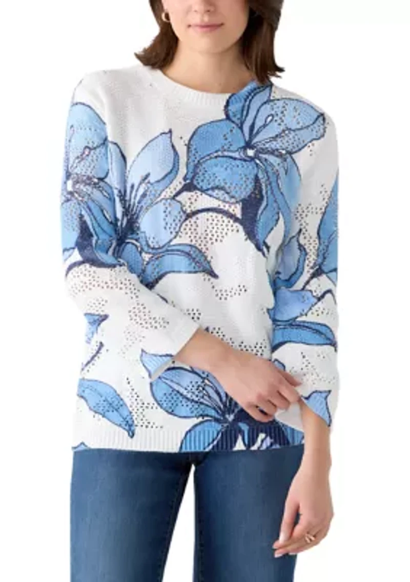 Women's St. Augustine Abstract Floral Print Sweater