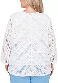Plus St. Augustine Chevron Crochet Sweater