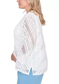 Plus St. Augustine Chevron Crochet Sweater