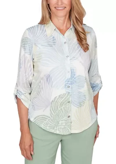 Petite St. Augustine Abstract Floral Top