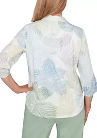 Petite St. Augustine Abstract Floral Top