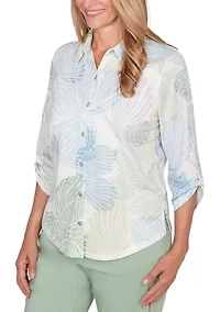 Petite St. Augustine Abstract Floral Top