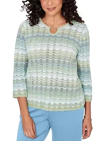 Petite St. Augustine Space Dye Texture Sweater