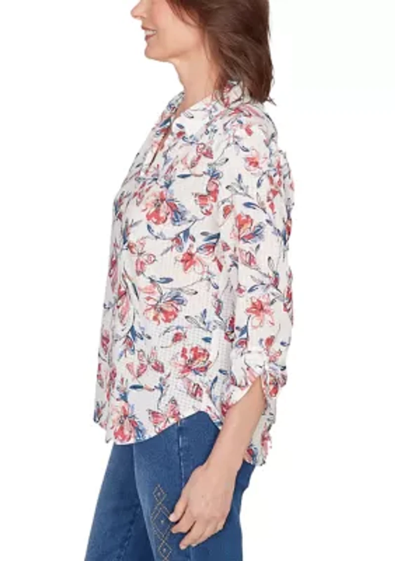 Women's Austin Etched Floral and Butterfly Top