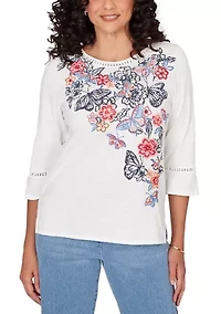 Women's Missy Austin Embroidered Butterfly Shirt