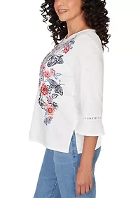 Women's Missy Austin Embroidered Butterfly Shirt