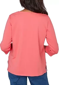 Women's Austin Asymmetric Etched Floral Top