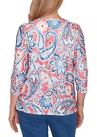 Women's Austin Paisley Floral Top