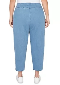 Plus Austin Butterfly Floral Pigment Print Ankle Pant