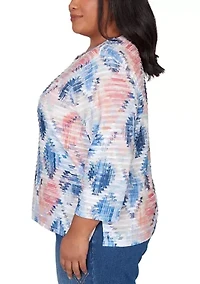 Plus Austin Aztec Diamond Top