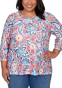 Plus Austin Paisley Floral Top