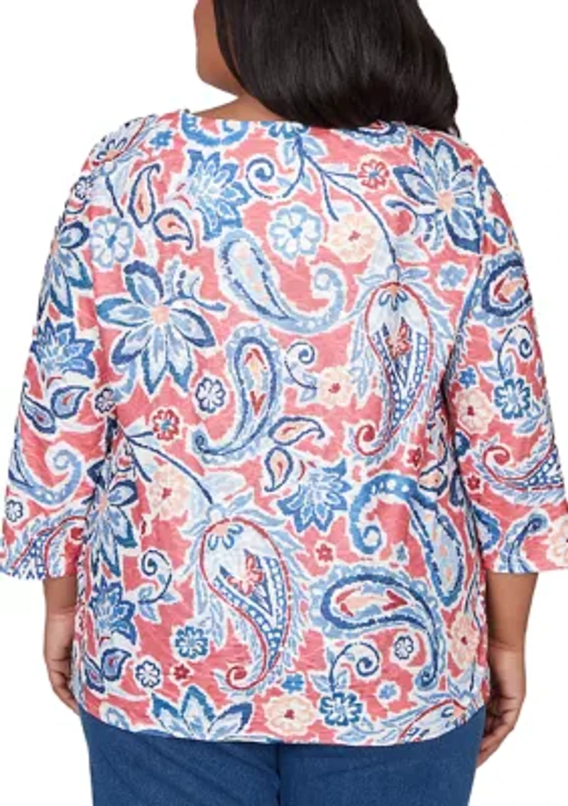 Plus Austin Paisley Floral Top