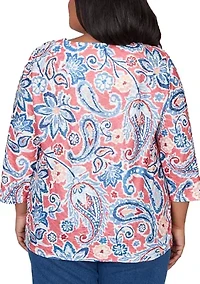 Plus Austin Paisley Floral Top