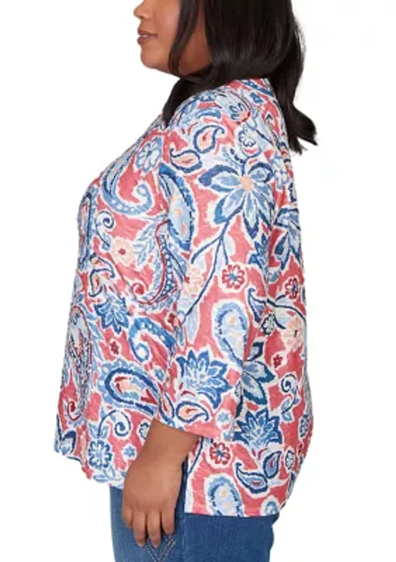 Plus Austin Paisley Floral Top