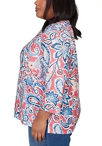 Plus Austin Paisley Floral Top