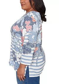 Plus Austin Stripe Floral Top