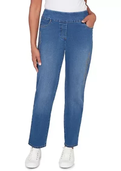 Petite Austin Proportioned Short Geo Heat Set Pants