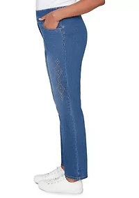 Petite Austin Proportioned Short Geo Heat Set Pants