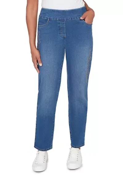 Petite Austin Proportioned Medium Geo Heat Set Pants