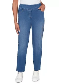 Petite Austin Proportioned Medium Geo Heat Set Pants