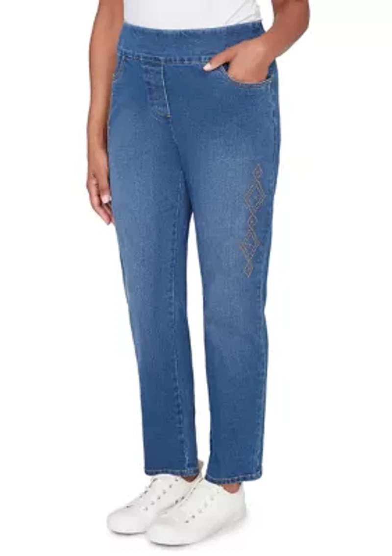 Petite Austin Proportioned Medium Geo Heat Set Pants