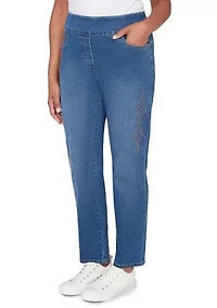Petite Austin Proportioned Medium Geo Heat Set Pants