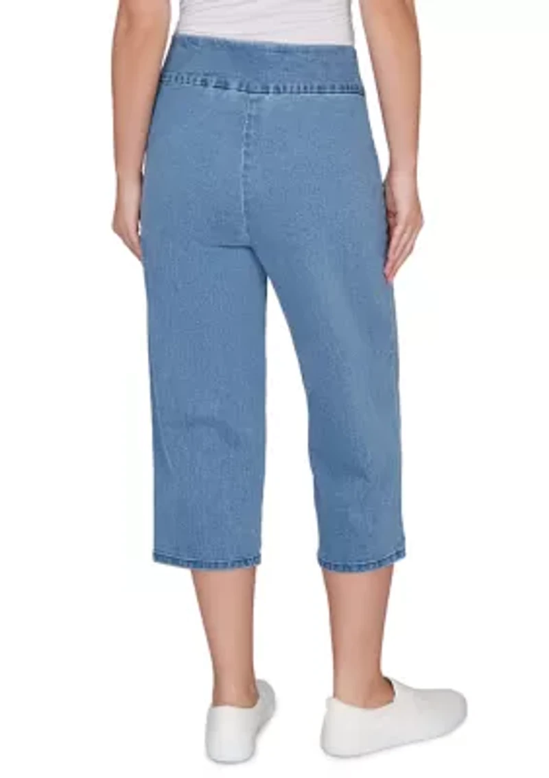 Petite Austin Butterfly Floral Pigment Print Ankle Pants