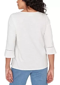 Petite Austin Embroidered Butterfly Top