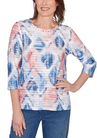 Petite Austin Aztec Diamond Top