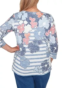 Petite Austin Stripe Floral Top