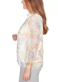 Women's Al Fresco Floral Lace Two For One Top