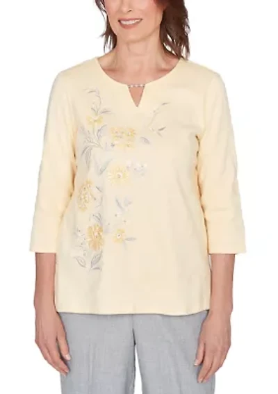 Women's Al Fresco Asymmetric Embroidery Top