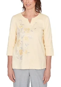 Women's Al Fresco Asymmetric Embroidery Top