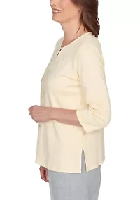 Women's Al Fresco Asymmetric Embroidery Top