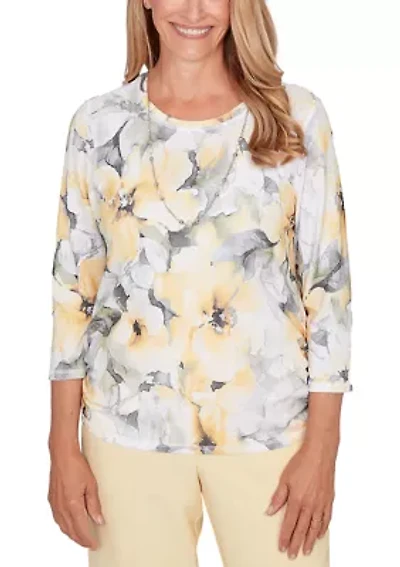Women's Al Fresco Watercolor Floral Top