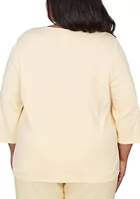 Plus Al Fresco Asymmetric Embroidery Top