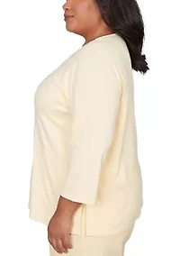 Plus Al Fresco Asymmetric Embroidery Top