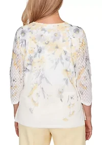 Petite Al Fresco Floral Yoke Top
