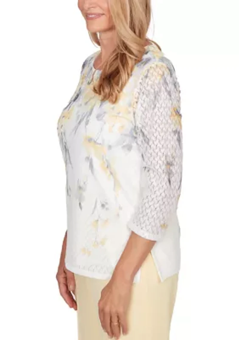 Petite Al Fresco Floral Yoke Top