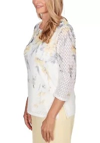 Petite Al Fresco Floral Yoke Top