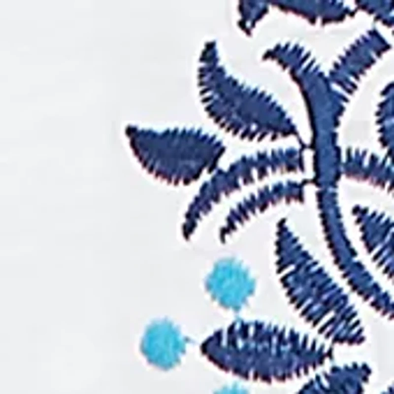 Women's Missy Mykonos Scroll Center Embroidery Top