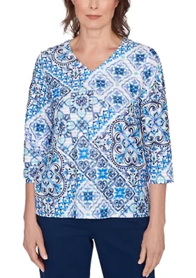 Women's Missy Mykonos Aegean Tile Shirt