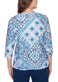 Women's Missy Mykonos Aegean Tile Shirt