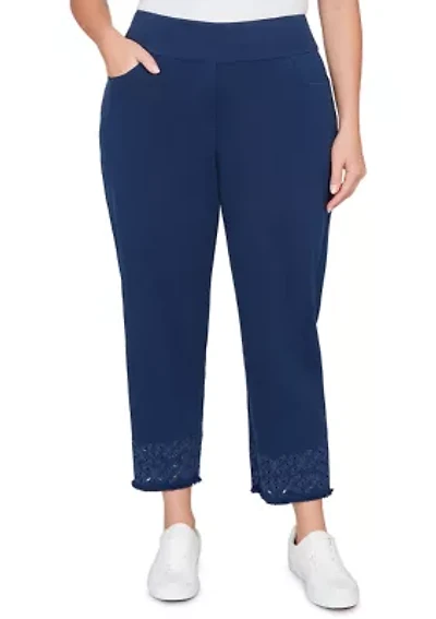 Plus Mykonos Embroidered Geo Ankle Pants