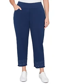 Plus Mykonos Embroidered Geo Ankle Pants