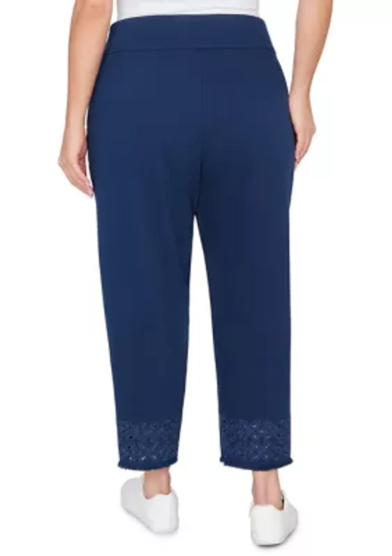 Plus Mykonos Embroidered Geo Ankle Pants