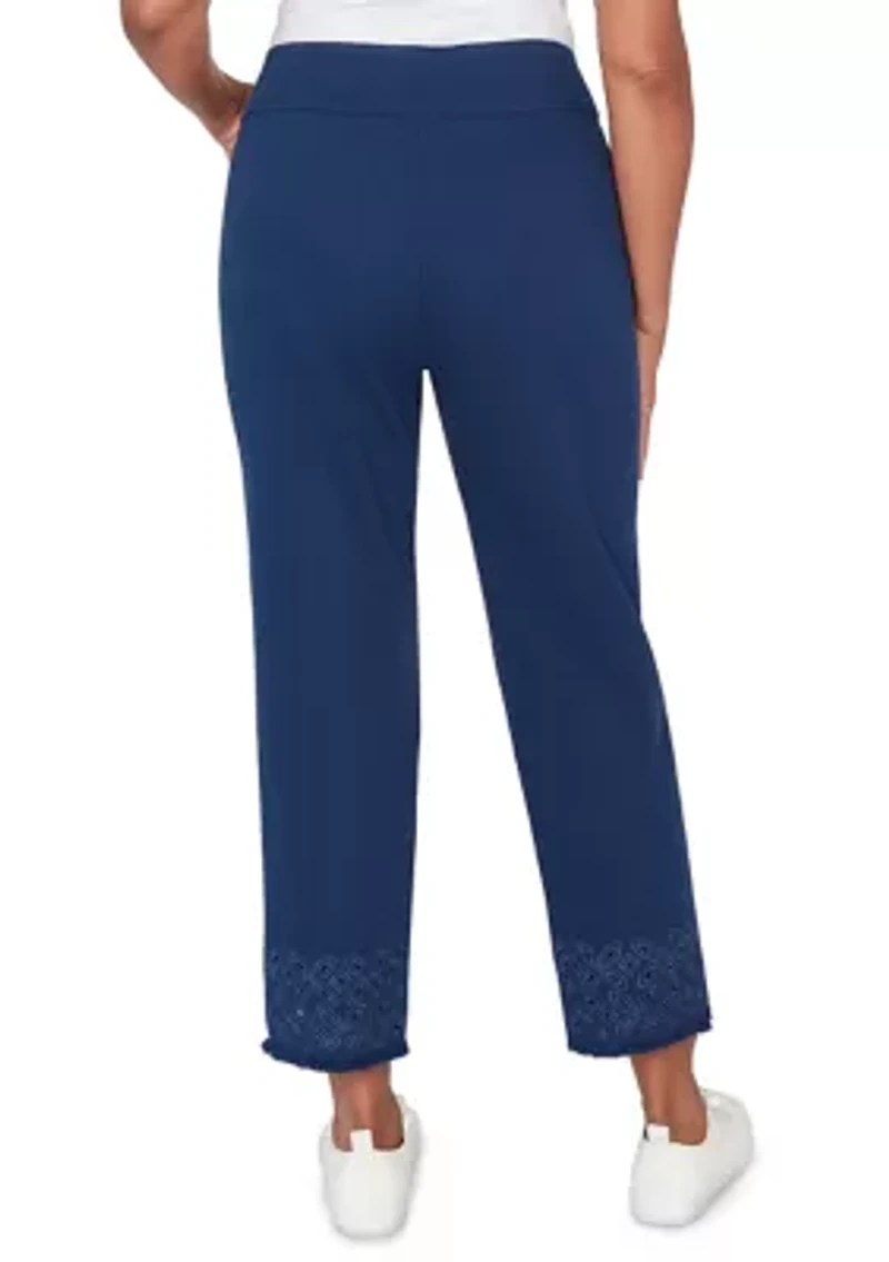 Petite Mykonos Embroidered Geo Ankle Pants