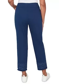 Petite Mykonos Embroidered Geo Ankle Pants