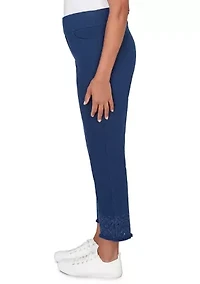 Petite Mykonos Embroidered Geo Ankle Pants